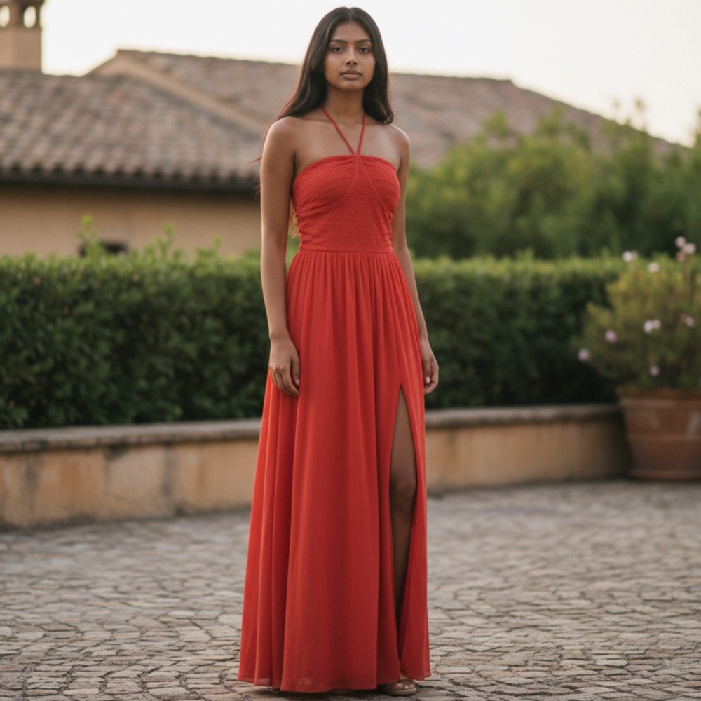 New Dress the Population Revolve Sample The Aura Gown Size Small in Poppy